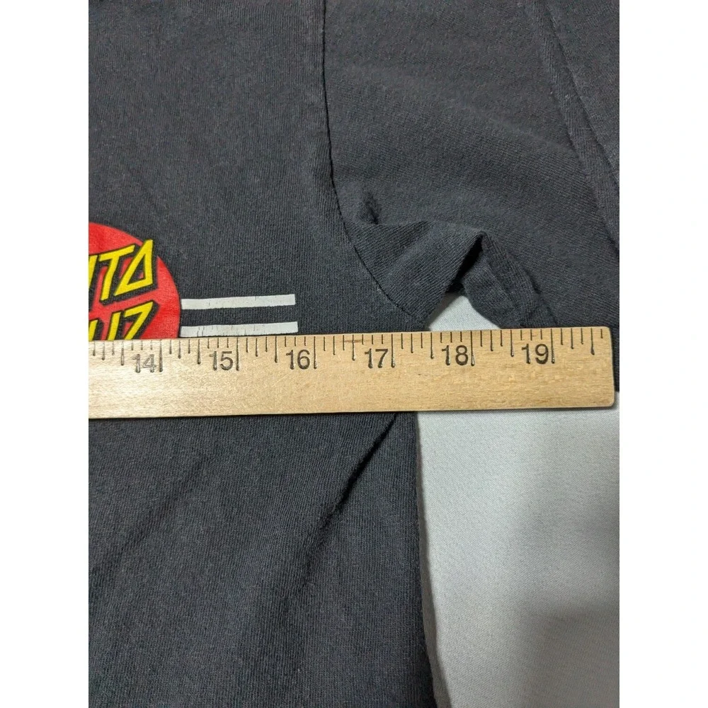 SANTA CRUZ Double-Sided DOT LOGO‎ Black Cotton Long Sleeve T-Shirt - Boys Medium